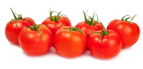 Fresh tomatoes isolated on white