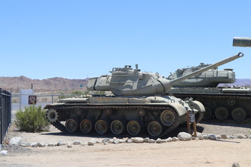 Fototapeta na wymiar Pattons WW2 tanks, in Arizona