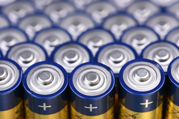 Alkaline battery closeup