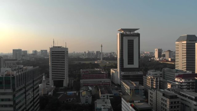 Aerial view of Monumen Nasional. Jakarta, Indonesia