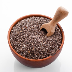 chia seeds on a white acrylic background