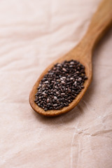 chia seeds on a light rustic background