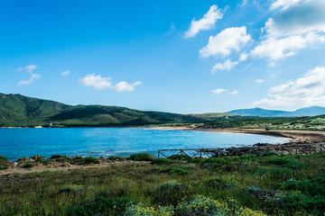Fototapeta na wymiar View of sardinian coast and beach