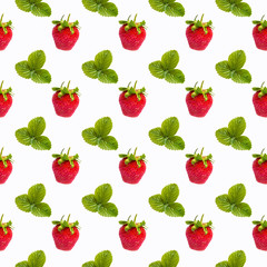 Pattern seamless from fresh berries ripe strawberries, flat lay top view