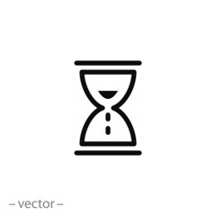 hourglass line sign, icon vector