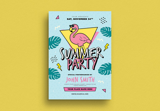 90s Summer Party Flyer Layout