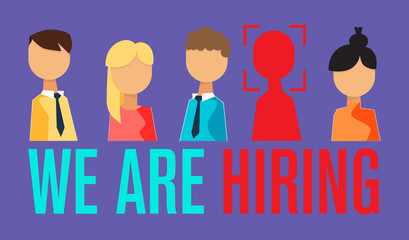 choosing the talented person for hiring, we are hiring flat vector illustration