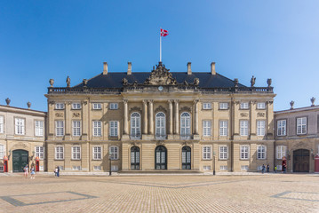Fototapeta na wymiar Amalienborg is a Danish royal palace, Copenhagen, Denmark