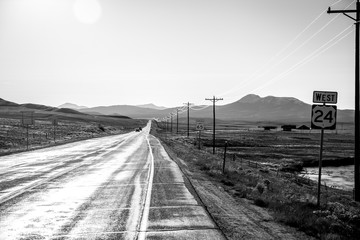 Road in black and white