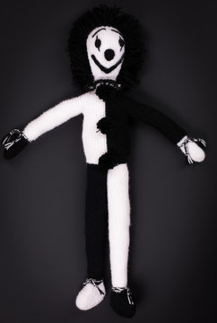 black and white soft toy