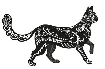 Ethnic ornamented cat