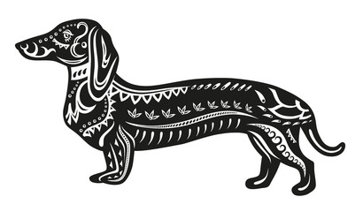 Ethnic ornamented dog