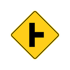 USA traffic road signs. side road intersection ahead. vector illustration