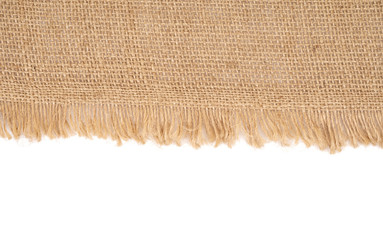 Burlap fabric with frayed edge 
