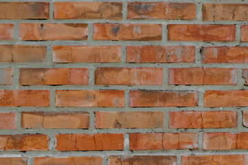 Obraz premium Texture of a old red brick wall background