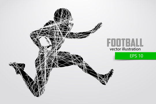 Silhouette of a football player. Vector illustration