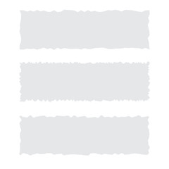 Set of torn papers on white background. Vector.