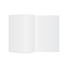 Realistic blank opened magazine mockup template. Vector