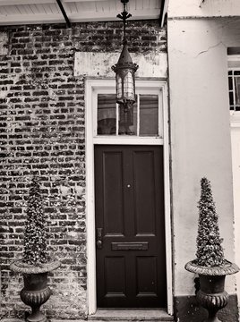 French Quarter Door with Gas Lamp