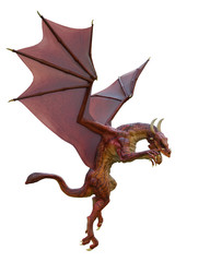 Fototapeta premium red dragon in a white background
