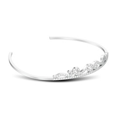 3D illustration isolated silver simple diamond tiara diadema with shadow © 3djewelry