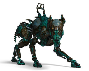 green guard dog robot is a security system