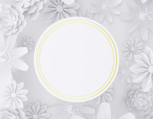Round white floral backdrop