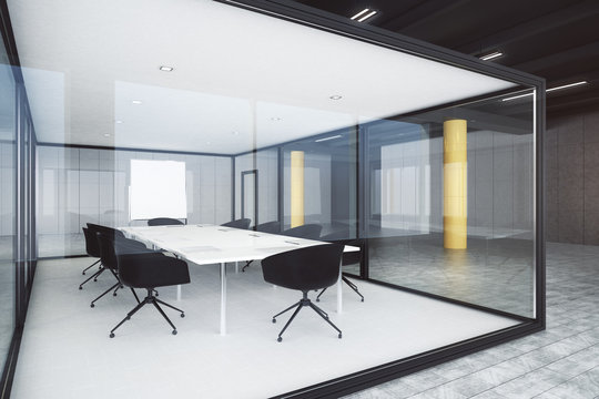Modern glass conference room