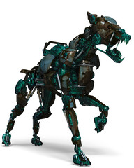 green guard dog robot is a security system