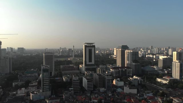 Aerial view of Monumen Nasional. Jakarta, Indonesia