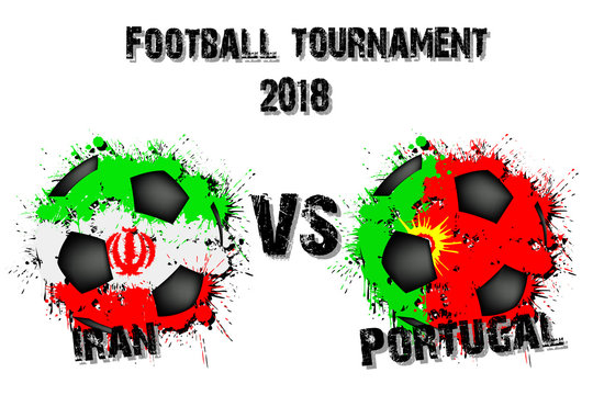 Soccer game Iran vs Portugal