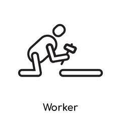 Worker icon vector sign and symbol isolated on white background, Worker logo concept, outline symbol, linear sign