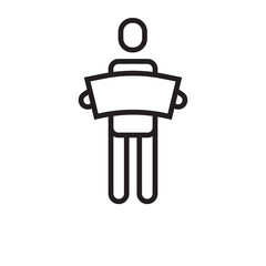 Sign icon vector sign and symbol isolated on white background, Sign logo concept, outline symbol, linear sign