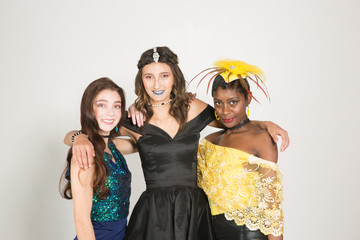 ial girls in the studio with designer spring fashion