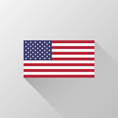 USA, United States of America flag with official proportions and colors, flat designed shadow and light background for wallpapers, design concepts, badges, web, print. Vector illustration.