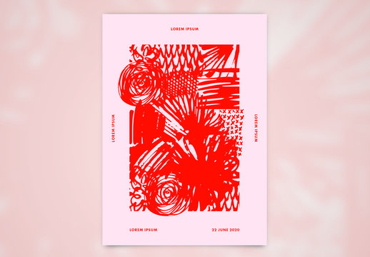 Pink and Red Abstract Poster Layout