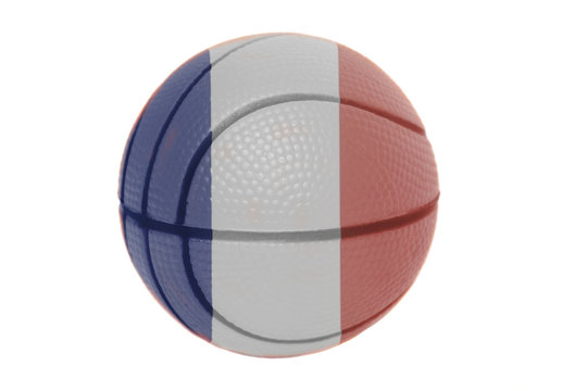 France flag on basketball ball