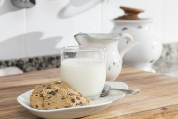 breakfast with chocolate chip cookies