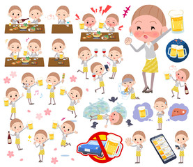 Behind knot hair yellow wear women_alcohol