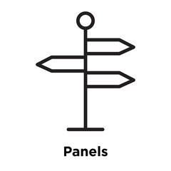 Panels icon vector sign and symbol isolated on white background, Panels logo concept, outline symbol, linear sign