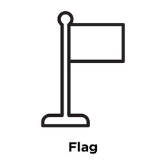 Flag icon vector sign and symbol isolated on white background, Flag logo concept, outline symbol, linear sign