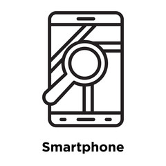 Smartphone icon vector sign and symbol isolated on white background, Smartphone logo concept, outline symbol, linear sign