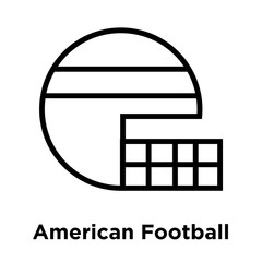 American Football HElmet icon vector sign and symbol isolated on white background, American Football HElmet logo concept, outline symbol, linear sign