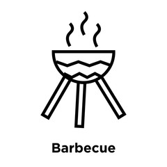 Barbecue icon vector sign and symbol isolated on white background, Barbecue logo concept, outline symbol, linear sign