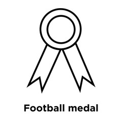 Football medal icon vector sign and symbol isolated on white background, Football medal logo concept, outline symbol, linear sign