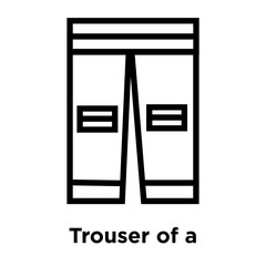 Trouser of a football player icon vector sign and symbol isolated on white background, Trouser of a football player logo concept, outline symbol, linear sign