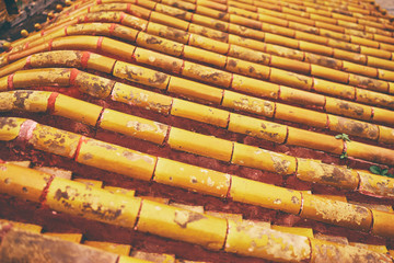 Tile roof pattern textured background.