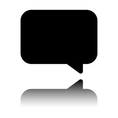 Simple text cloud. Black icon with mirror reflection on white background