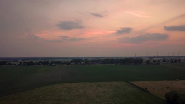 sunset over a summer landscape