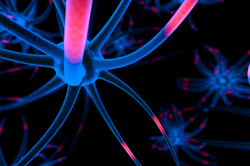 3D Rendering, Brain cells and neurons